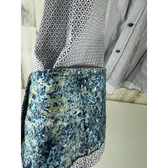 Eight X Premium Mens Shirt Size 5x Blue White Contrasting Flip Cuff Buckle NWT - Picture 10 of 12